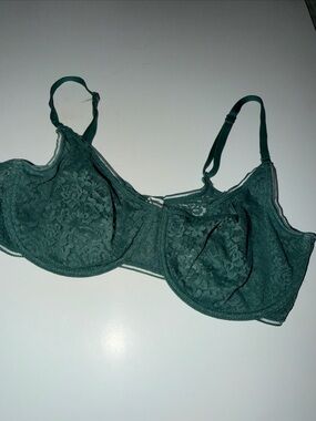 Maidenform Lace overlay Bra 38C Green DM202C Not Padded